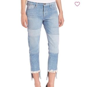 Tortoise Jeans Patchwork Raw Edge Denim